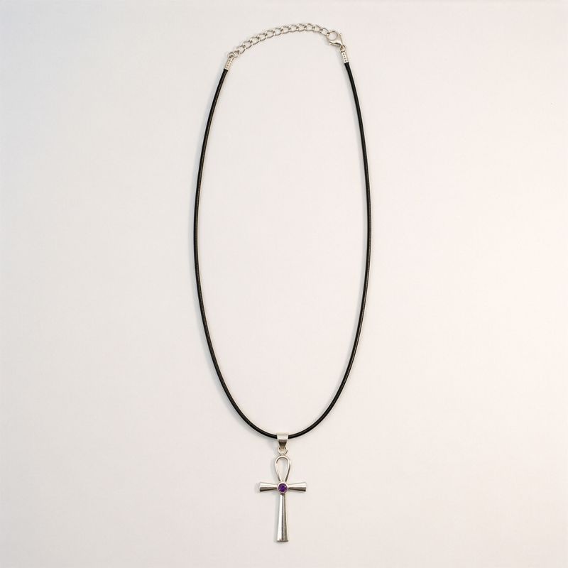Indian Devotional Pendants - Silver Plated (45cm Cord)- Ankh Symbol of Eternal Life