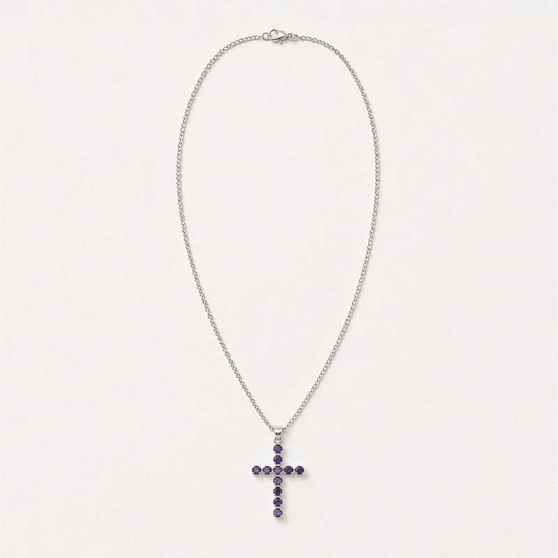 Indian Devotional Pendants - Silver Plated (45cm Chain)- Ionite Crucifix