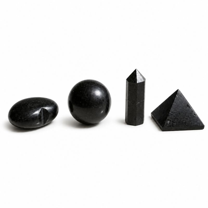 Black Tourmaline Gemstone Retail Display Pack - Assorted Shapes