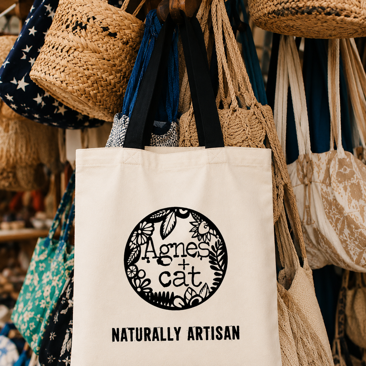 Agnes + Cat Cotton Tote Bags