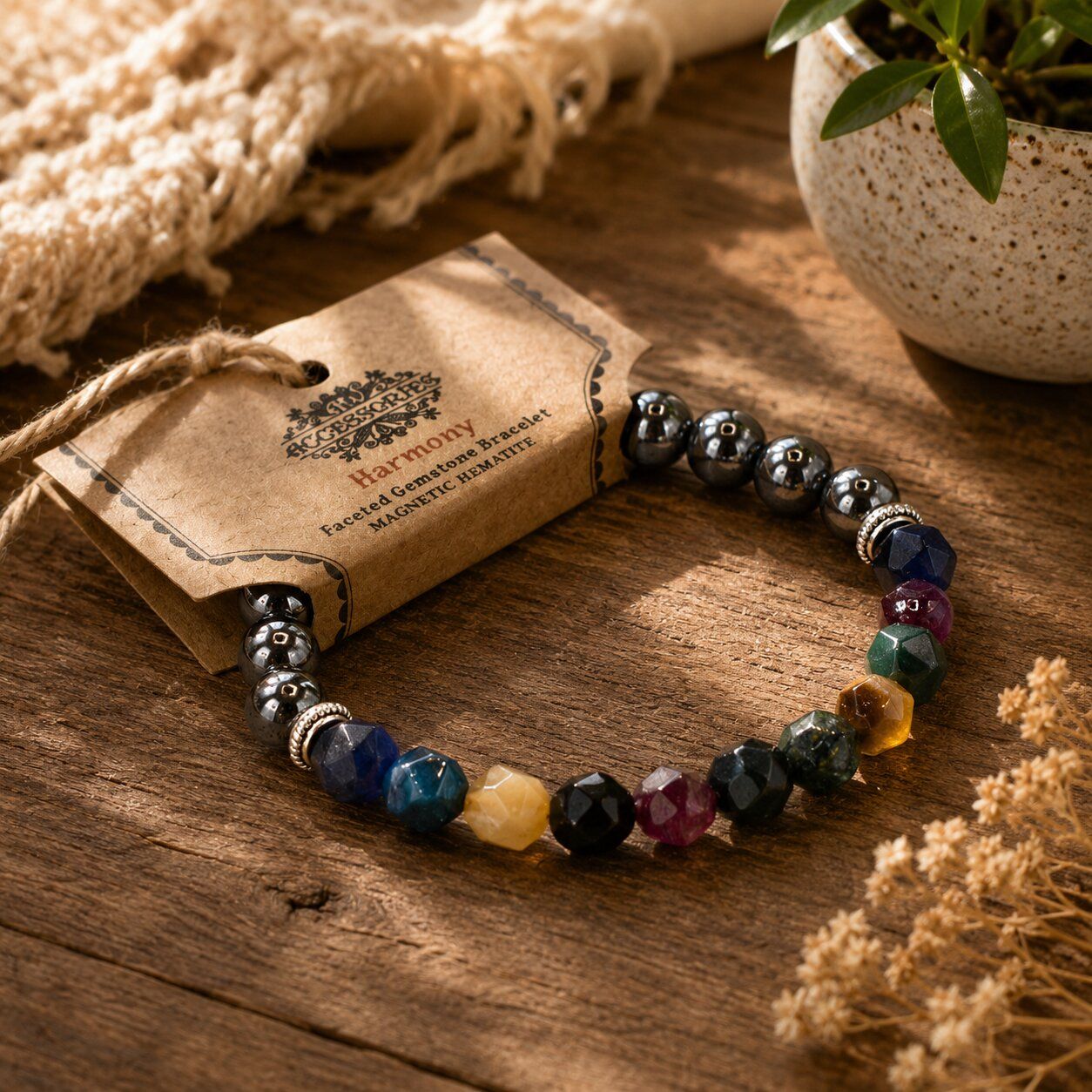 Faceted Gemstone Bracelet
