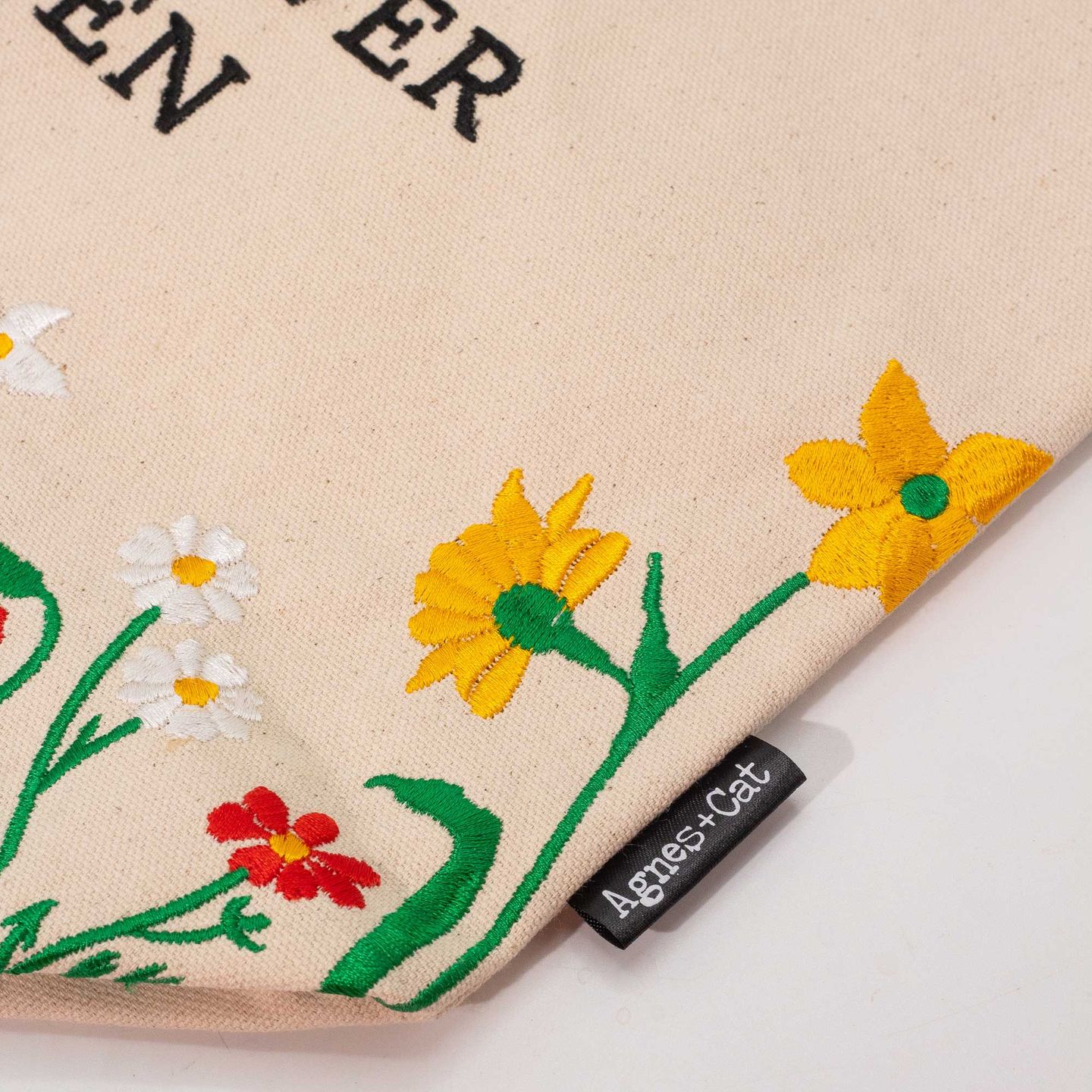 Agnes+Cat Embroidered Cotton Bags