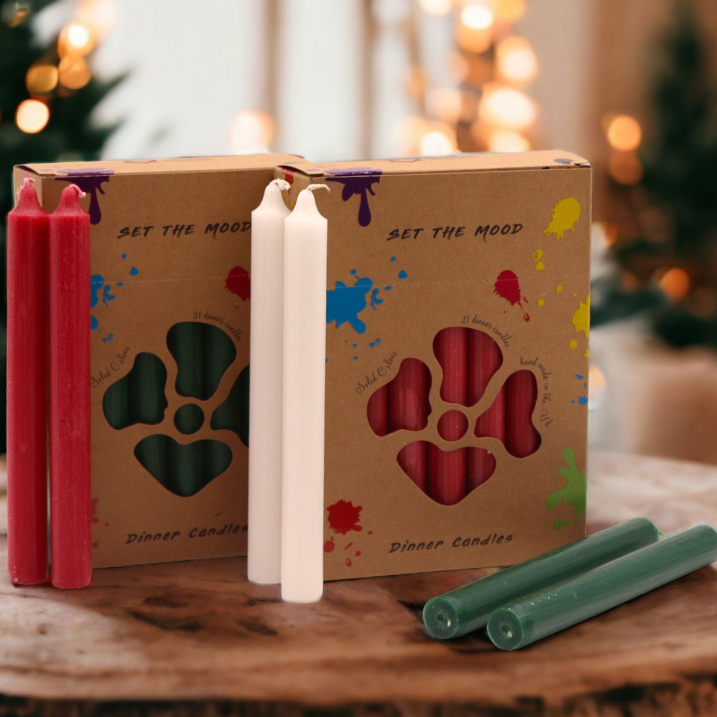 Solid Colour Dinner Candle Set