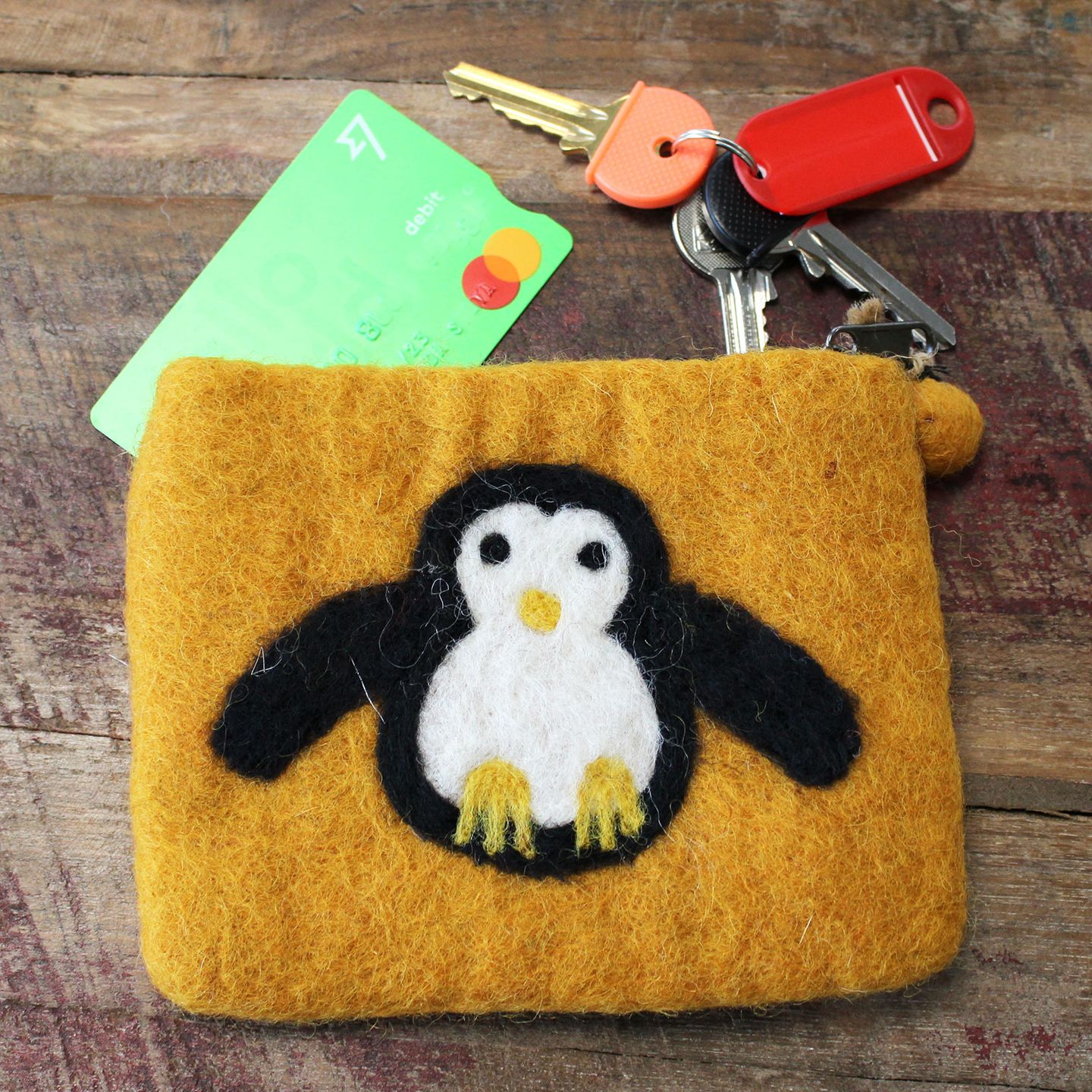 Natural Felt Zipper Pouch