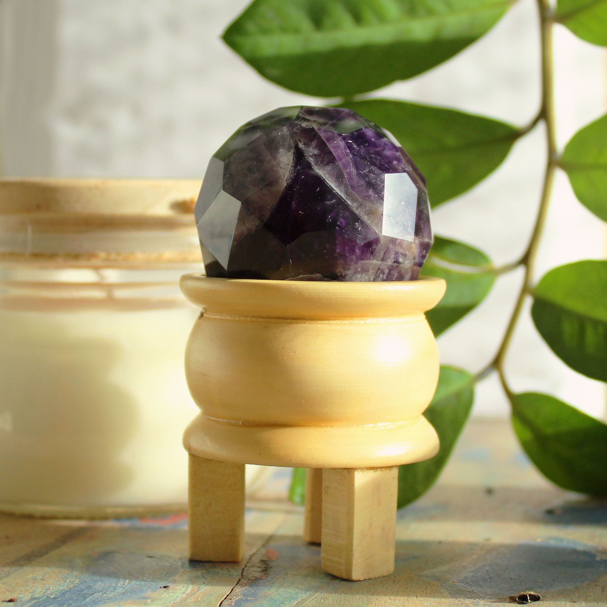 Gemstone Faceted Healing Balls & Stand