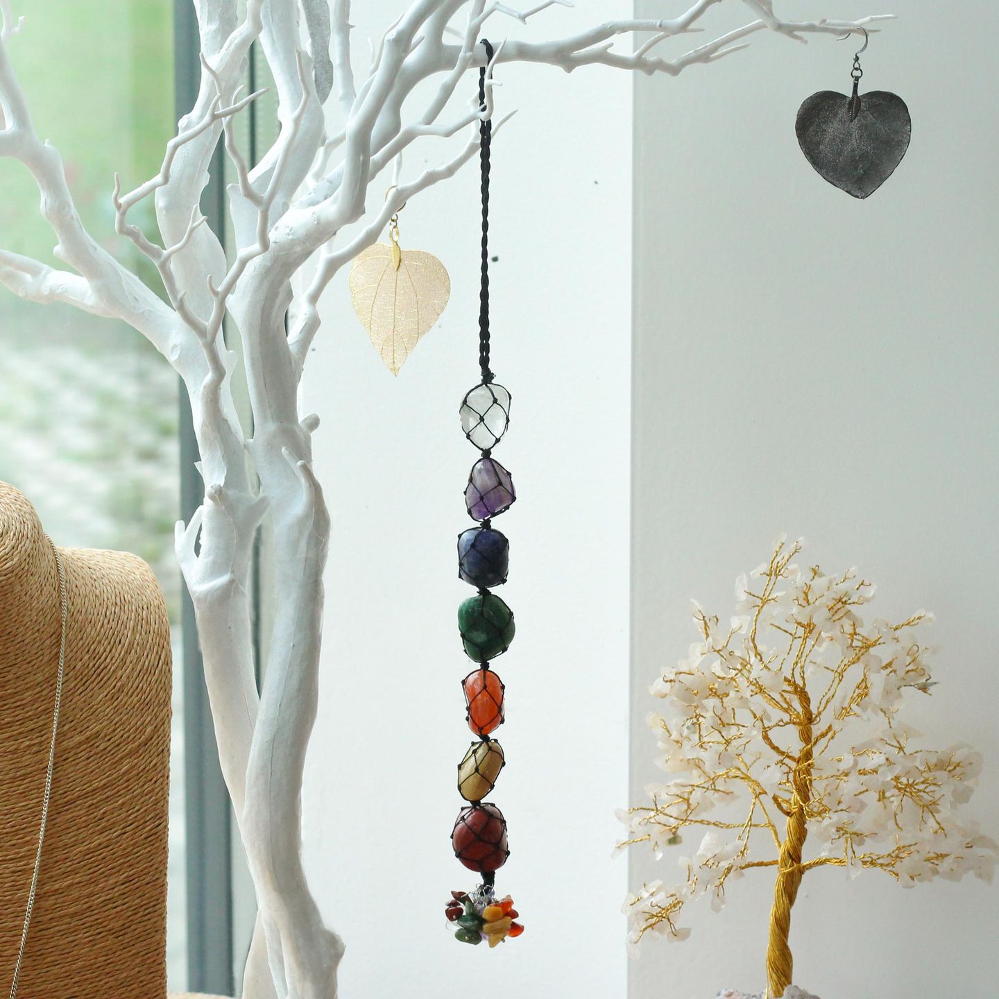 Hanging Chakra Stone Pendants