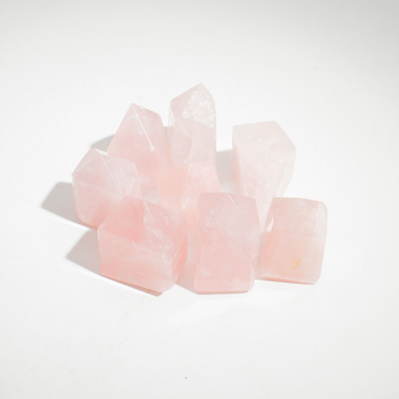 Bulk Gemstone Points approx 5cm (0.4KG) - Indian Rose Quartz (approx 8 pieces)