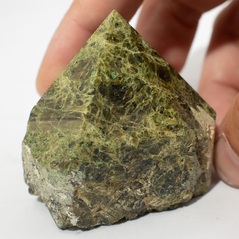Bulk Gemstone Top Polished Points - Epidote A grade (approx 5-6 pieces)