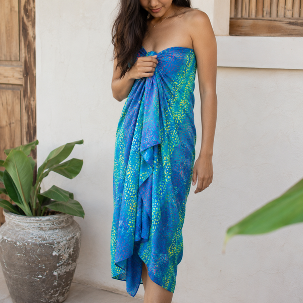 Bali Block Print Sarongs with Coco Décor