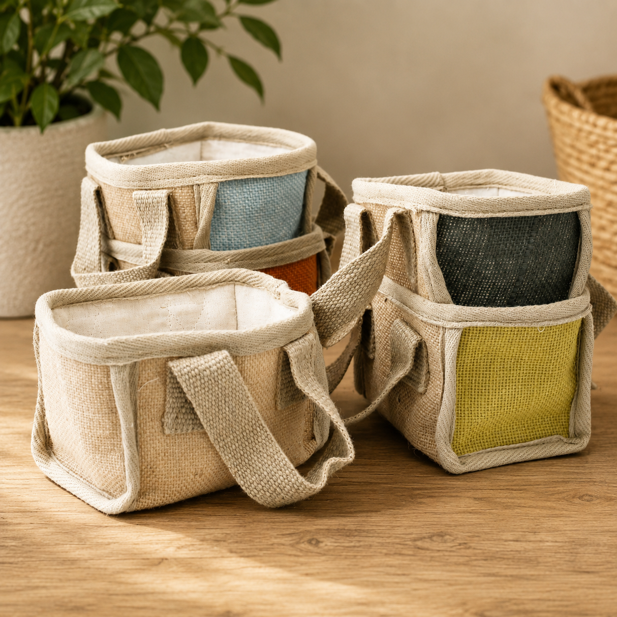 Natural Jute Shopping Baskets
