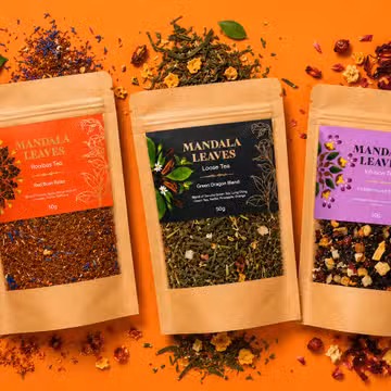 Mandala Leaves loose leaf tea in paper bags