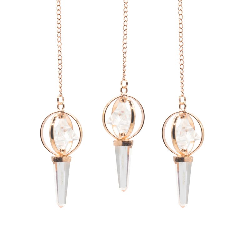 Stellar Gateway - Two Piece Spinning Merkaba Star in Copper Pendulum - Clear Quartz