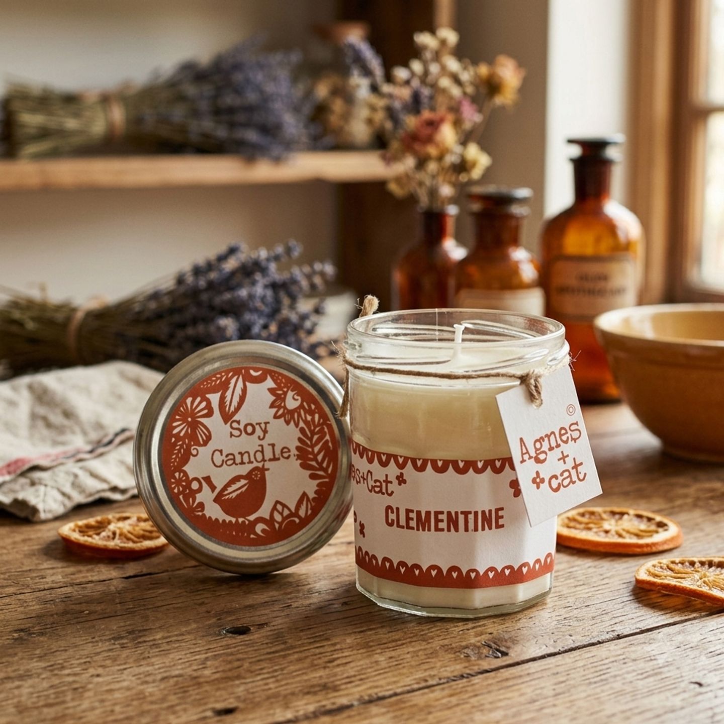 Agnes & Cat Soy Wax Jam Jar Candles 220 ml