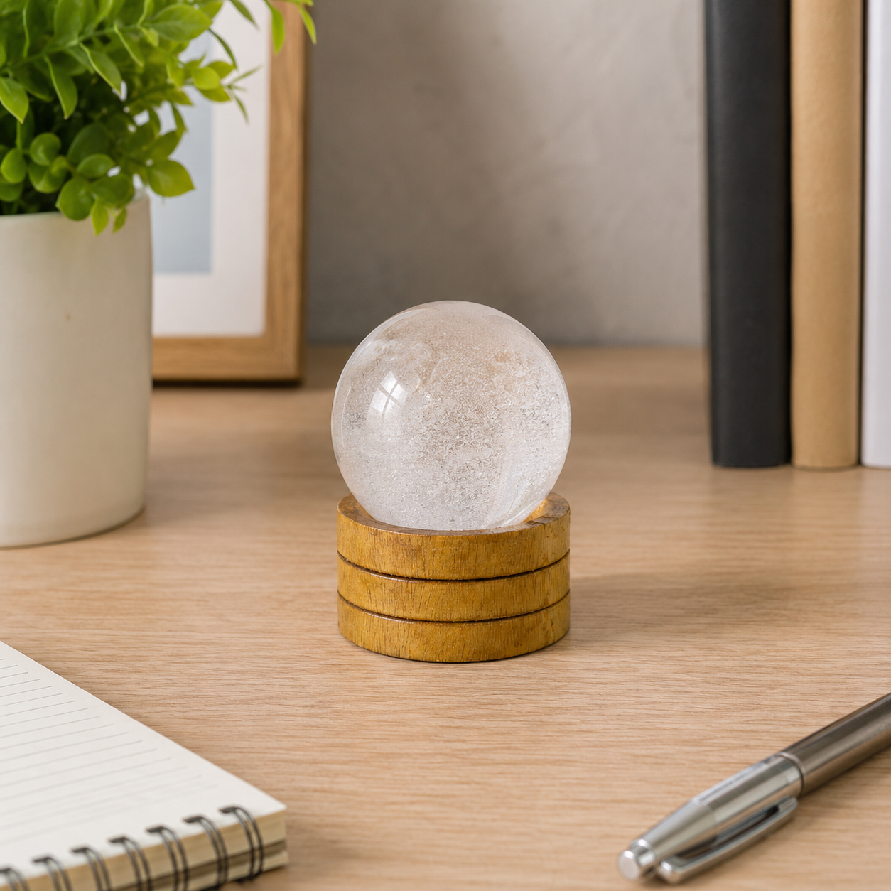 Gemstone Crystal Spheres with Stand