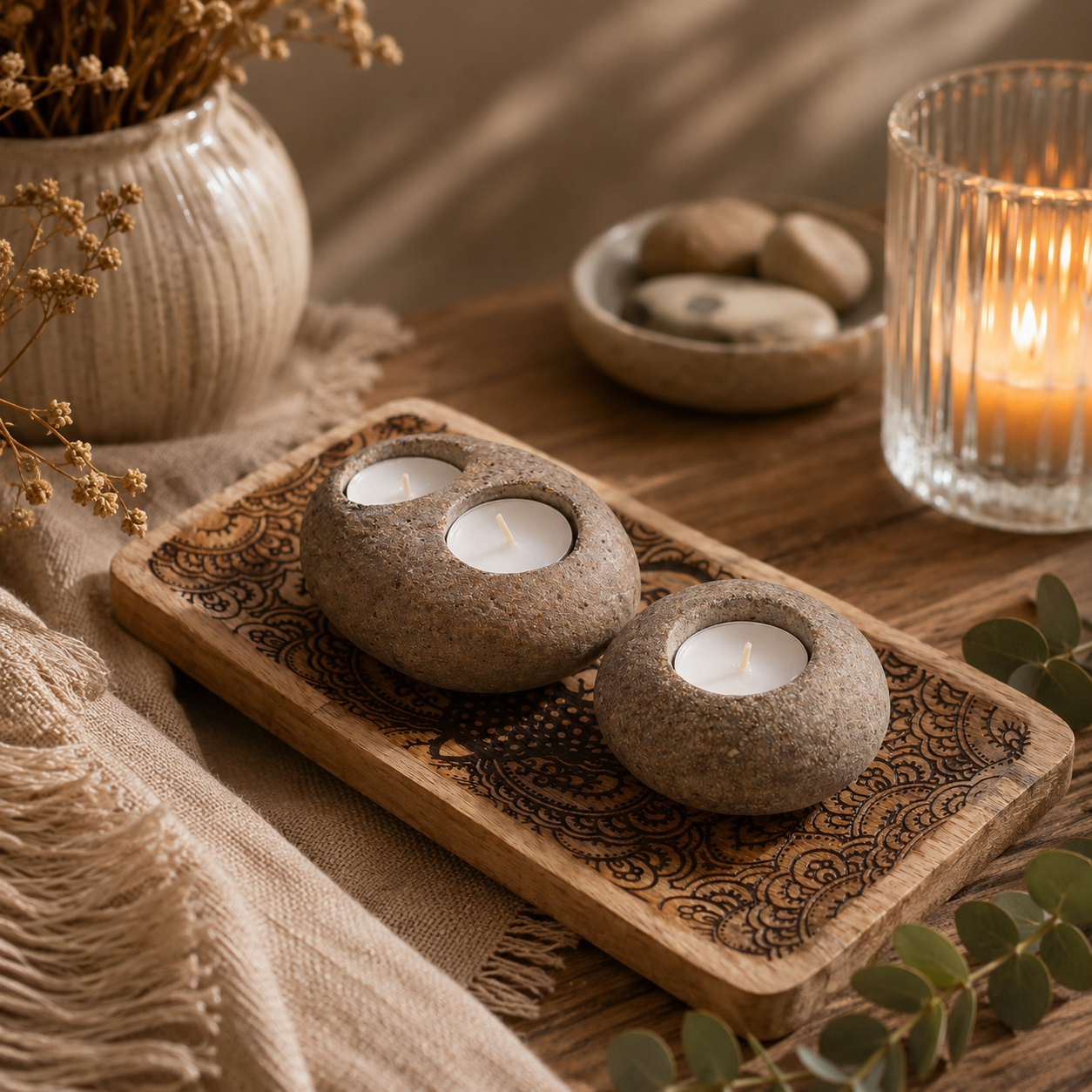 Riverstone Candle Holder