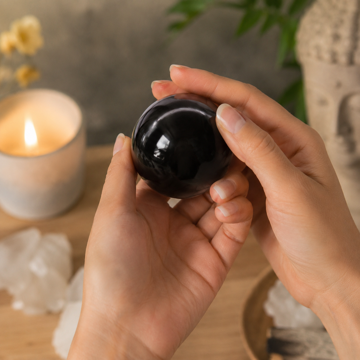 Gemstone Crystal Spheres with Stand