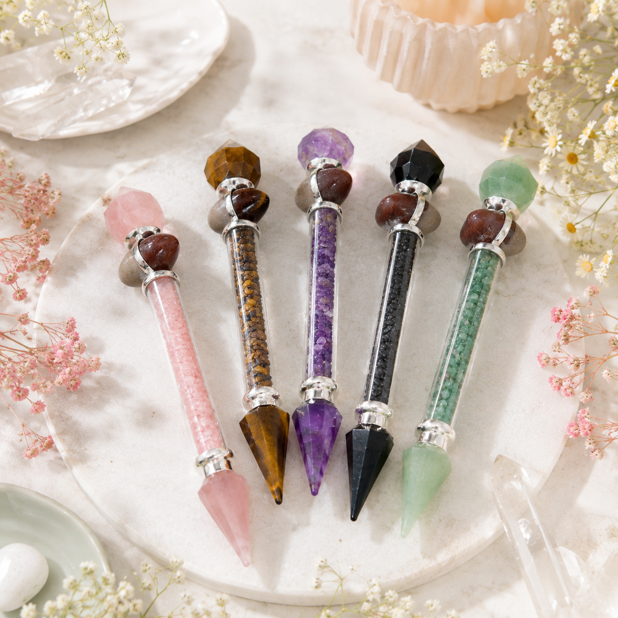 Gemstone Shiva Lingam Magic Wands