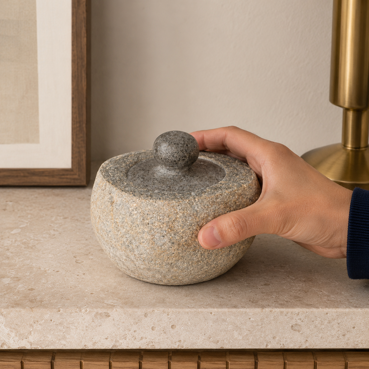 Natural Riverstone Grounding Pots