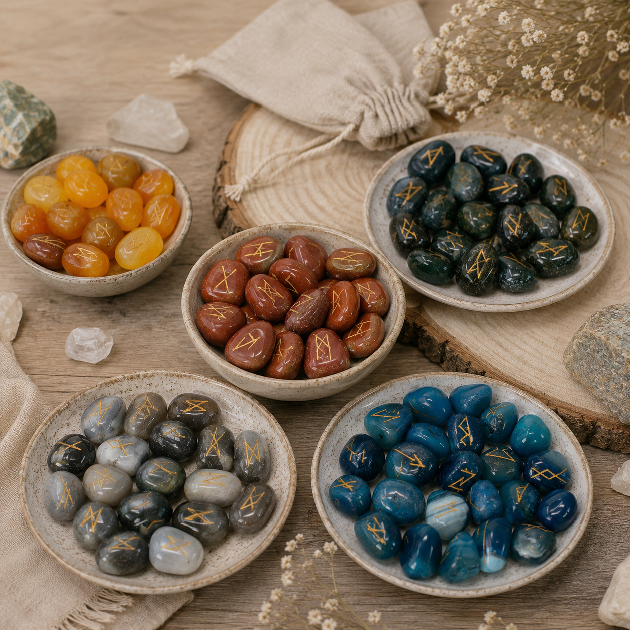 Wholesale Gemstone Rune Sets