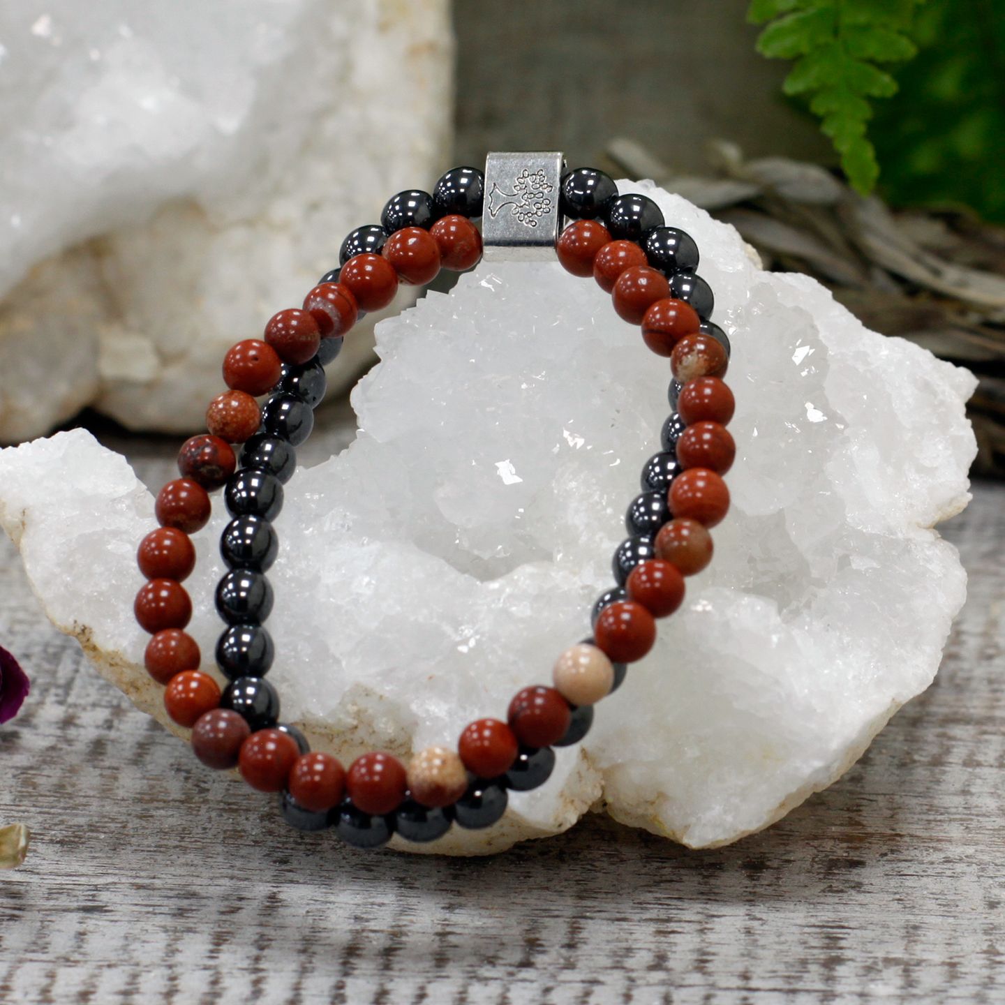 Magnetic Hematite & Gemstone Double Bracelets