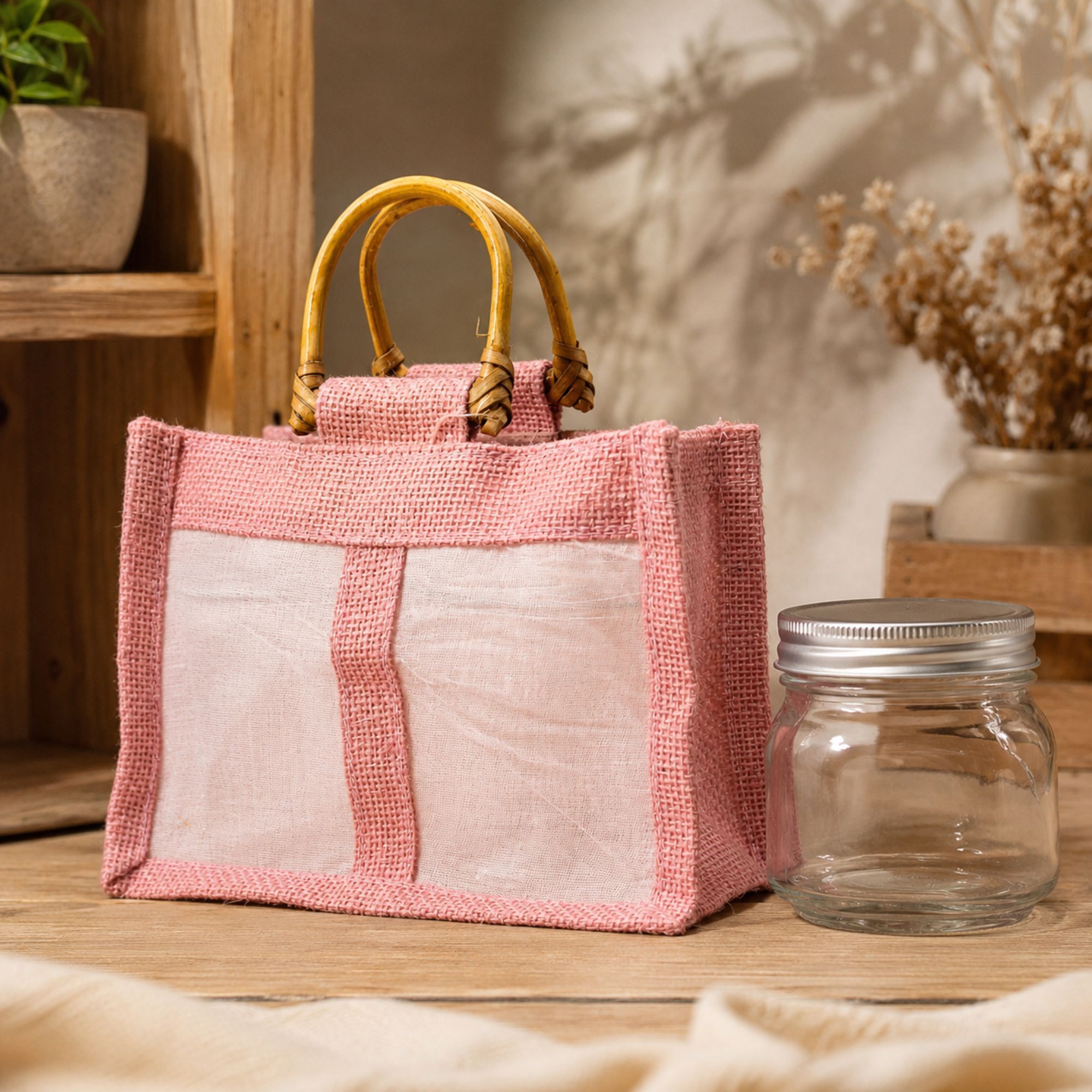 Pure Jute and Cotton Window Gift Bag