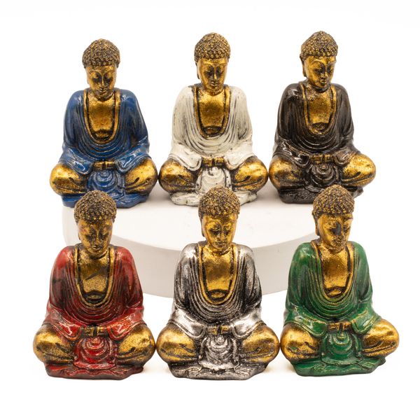 Gold Mini Buddha (Assorted Colours) - 9cm