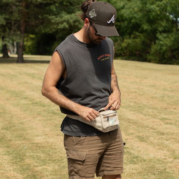 Cotton Hemp Waist Bag - Natural