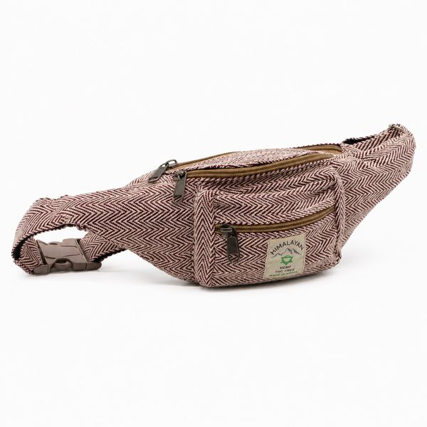 Cotton Hemp Waist Bag - Wine