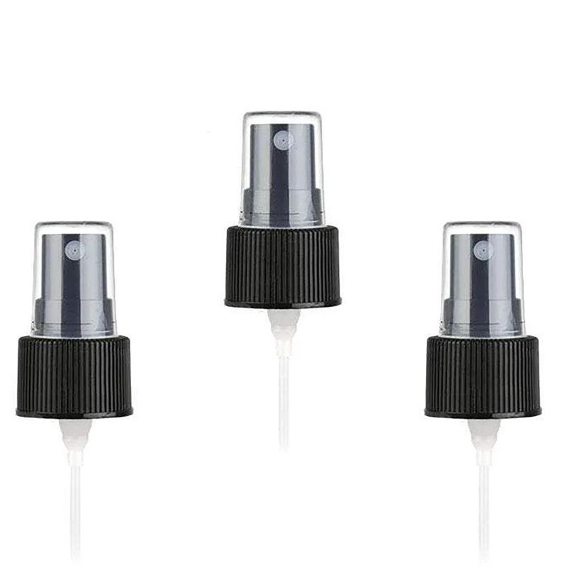 Spray Cap Amber Boston Bottle (for 120ml) - Black Plastic 22-410