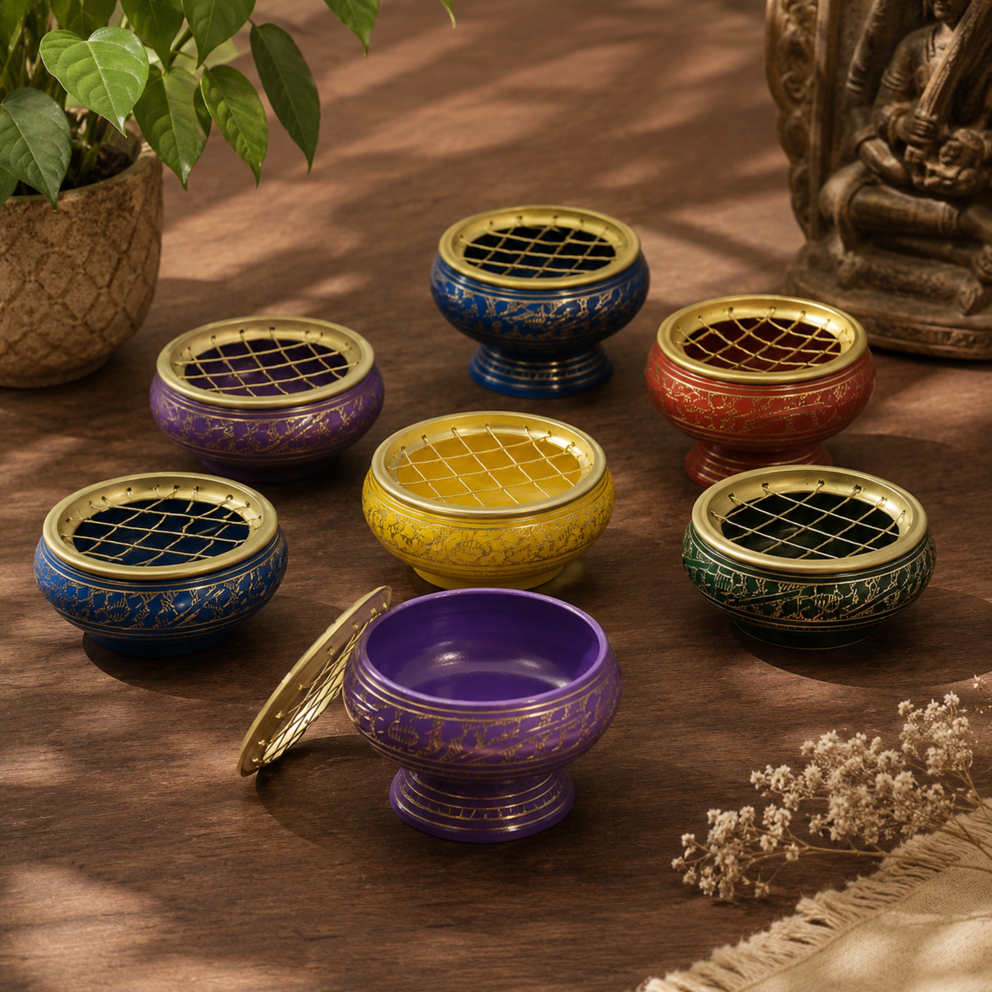 Chakra Charcoal Incense Jar
