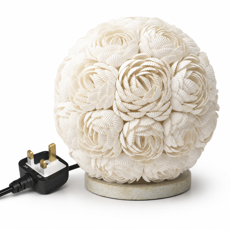 Boho Sea Shell Lamp - Rose Globe - 20cm (UK)