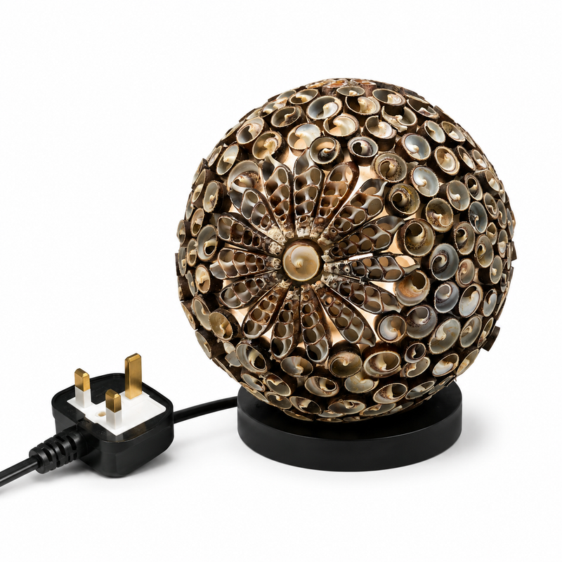 Boho Sea Shell Lamp - Chocolate Twist Globe - 15cm (UK)