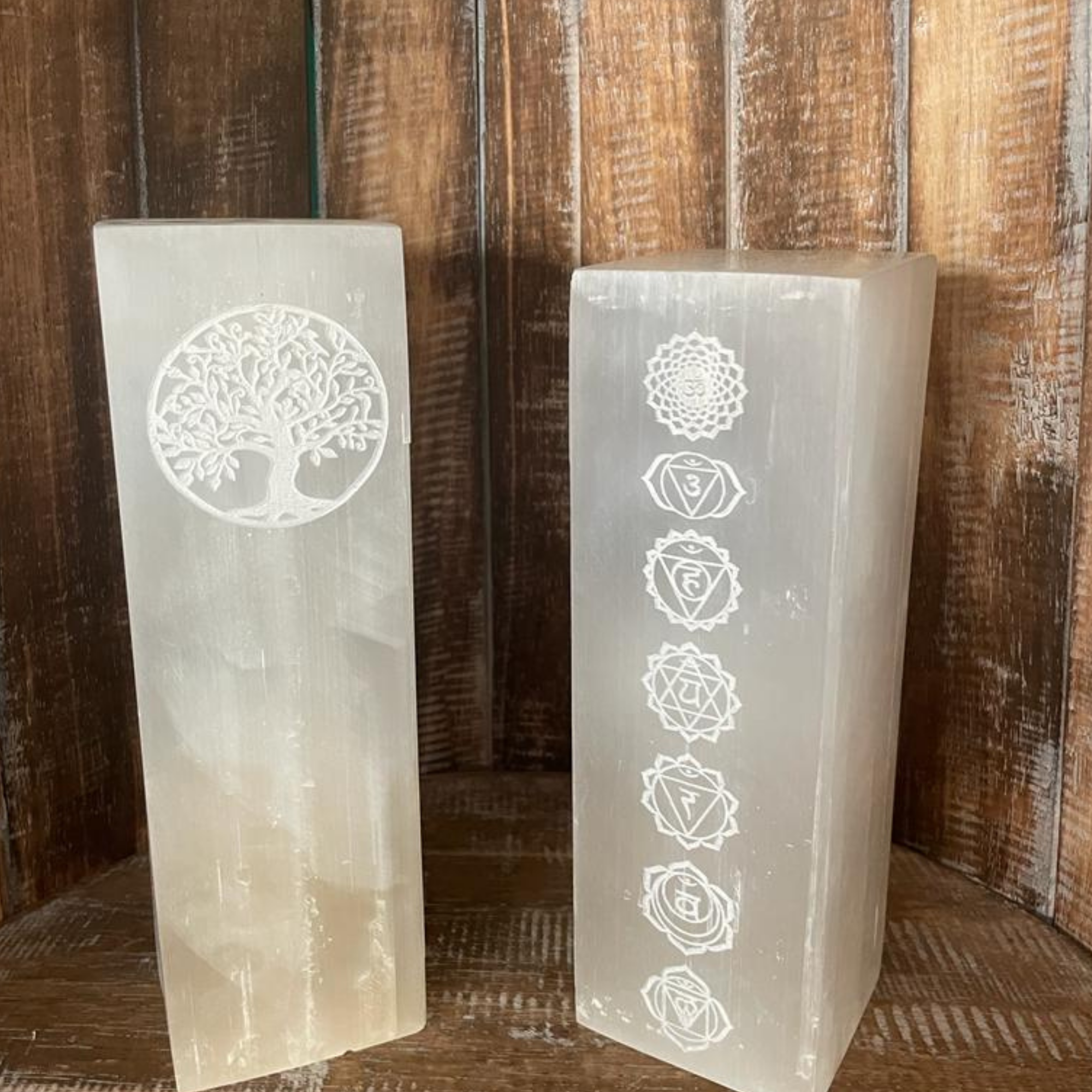 Selenite Block Lamp 25cm