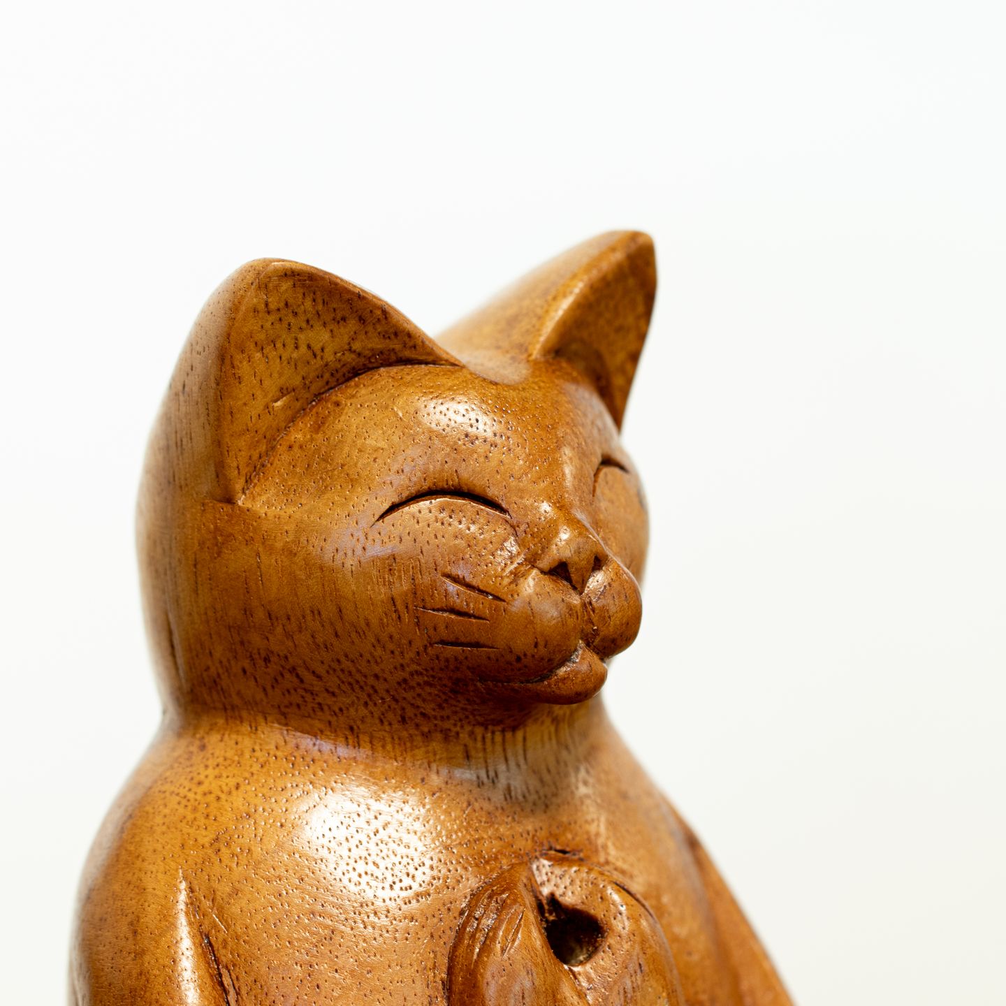 Wooden Yoga Cat & Incense Burner