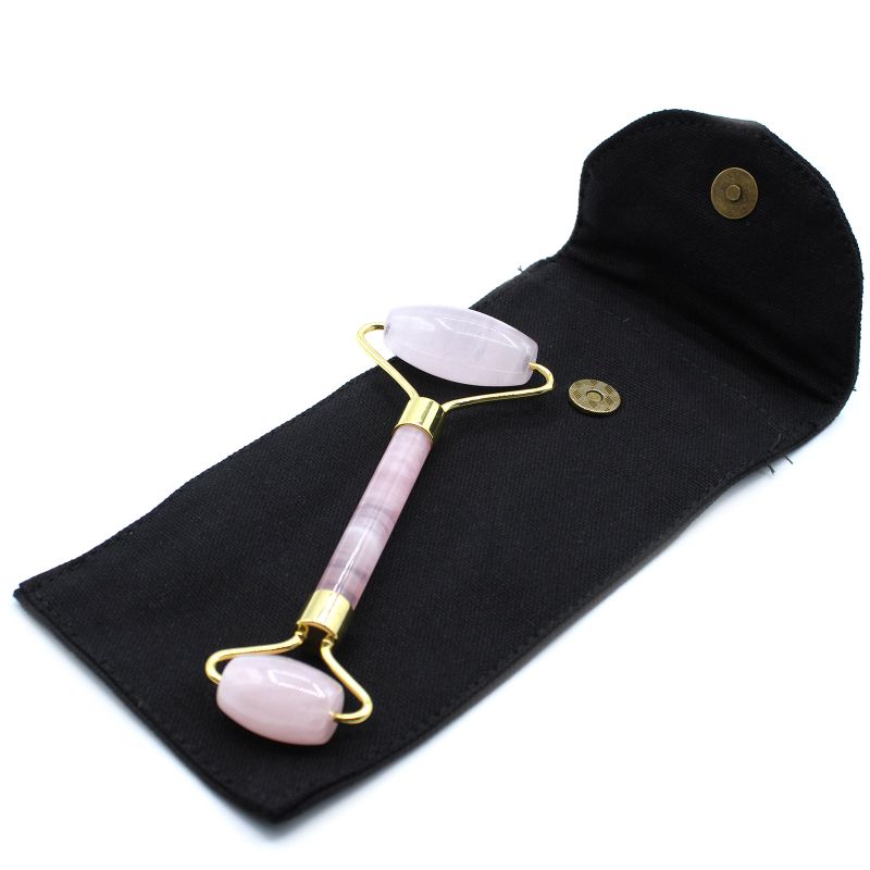 Gemstone Face Roller - Rose Quartz with Pouch