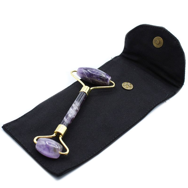 Gemstone Face Roller - Amethyst with Pouch