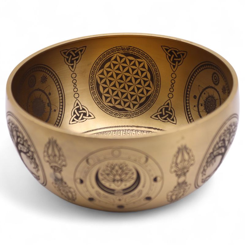 Pure Brass Etched Buddha - Medium Approx 15x7cm - 750gm