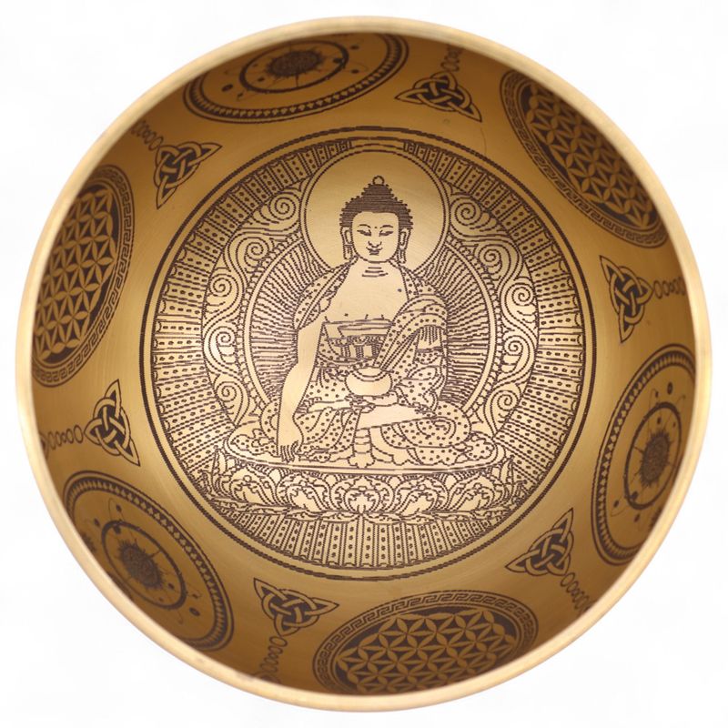 Pure Brass Etched Buddha - Large Approx 18x8cm - 1100gm