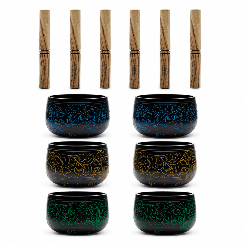 Cauldron Singing Bowl - Magic Mushroom - Set of 6