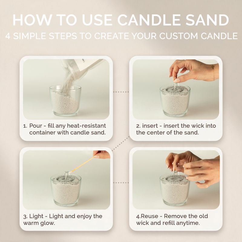 Fragranced Candle Sand - Mocha Brown - Crimson Crystal - 300g