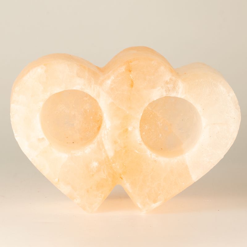 Double Heart Salt Candle Holder 1Kg