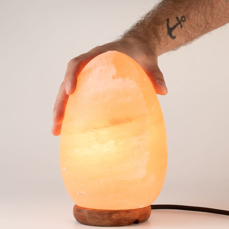 Salt Lamp Egg - Wooden Base