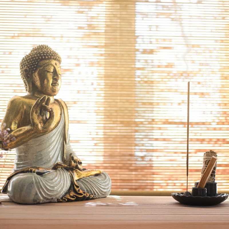 Red & Gold Buddha - Extra Large 30cm - Abhaya Mudra (No Fear)