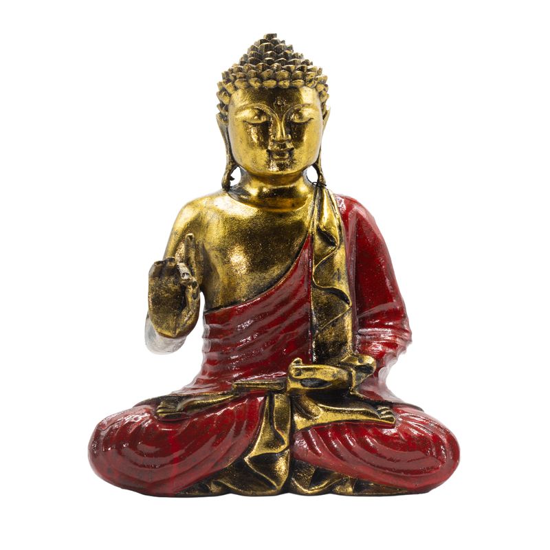 Red & Gold Buddha - Extra Large 30cm - Abhaya Mudra (No Fear)