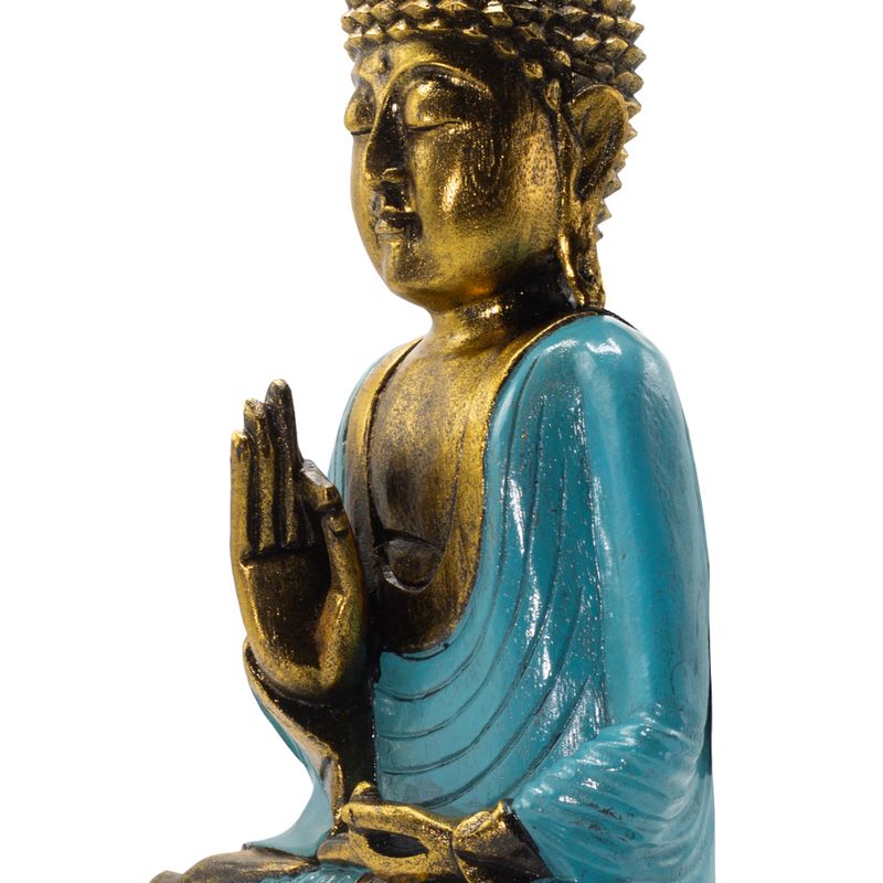 Teal & Gold Buddha - Extra Large 40cm - Vitarka Mudra (Wisdom)