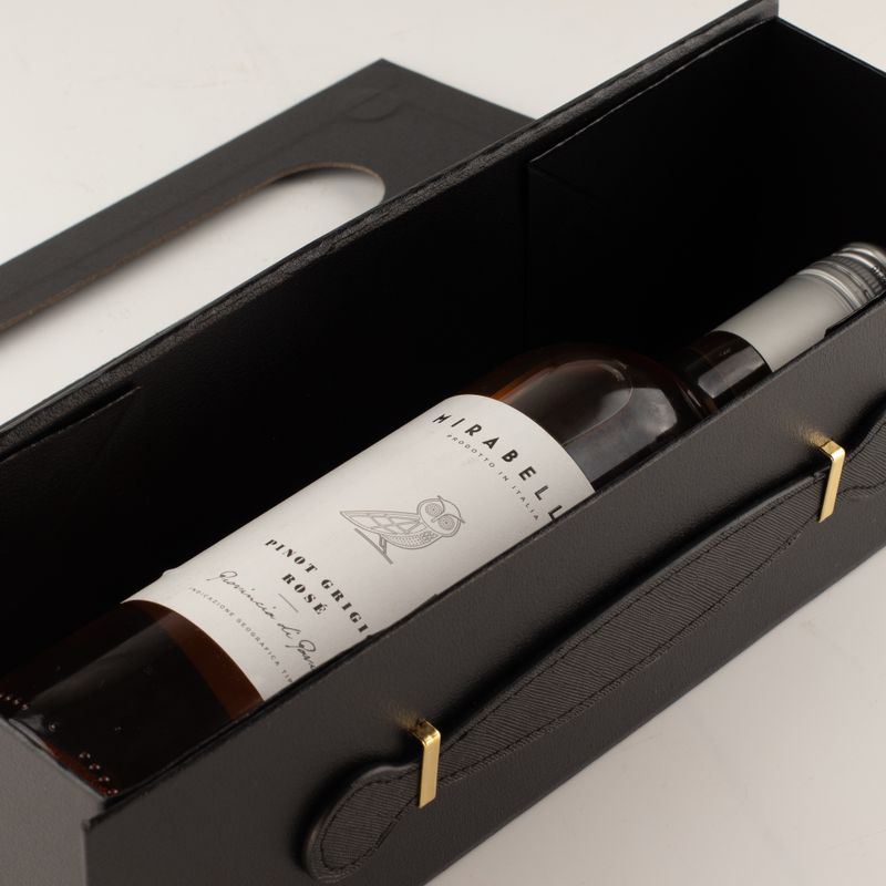 Flat Pack Gift Box - Wine Box Shape (33.5x10x10.5cm) - Black