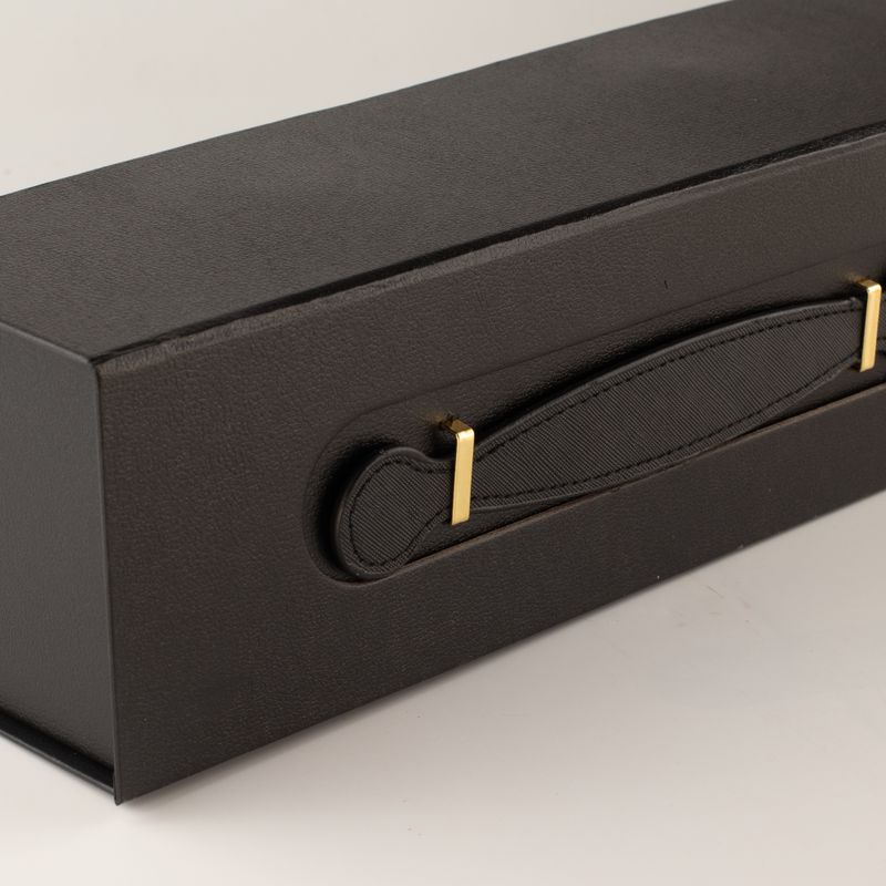 Flat Pack Gift Box - Wine Box Shape (33.5x10x10.5cm) - Black