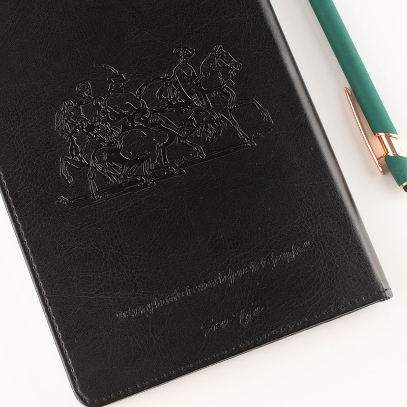 Intention Note Book - LCD Wipe Screen - Black Leather Effect - Brass Leaf - 80 Leafs