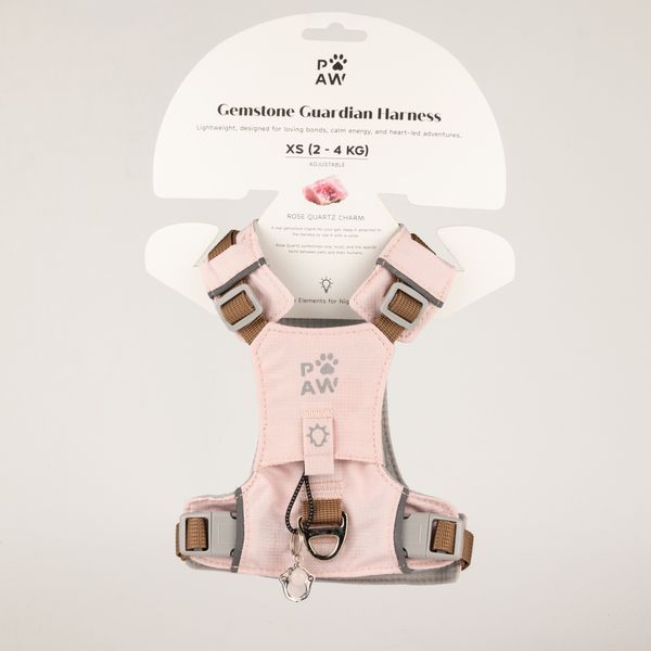 PAW Dog Guardian Harness with Rose Quartz Charm - (2-4kg)