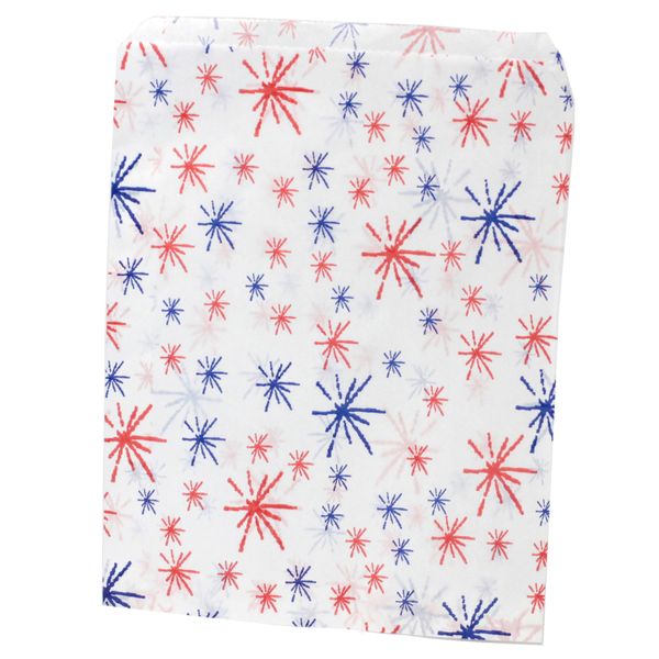 5 x 7 inch Starburst Red & Blue Paper Bags